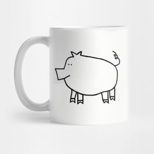 Pig Minimal Line Drawing Mug